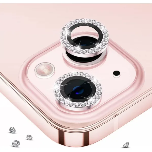 Oem Τζαμάκι Κάμερας Strass Frame Για Apple iPhone 13 Pro Max 6.7" / Apple iPhone 13 Pro 6.1" Ροζ
