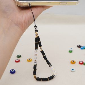 Βραχιόλι Λουράκι Κινητού Phone Strap Jewelry 24cm Black Love