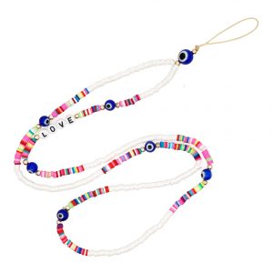 Κολιέ Λουράκι Κινητού Phone Strap Jewelry 80cm Colorful Love