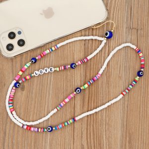 Κολιέ Λουράκι Κινητού Phone Strap Jewelry 80cm Colorful Love