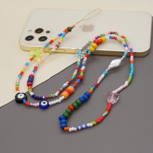 Κολιέ Λουράκι Κινητού Phone Strap Jewelry 80cm Colorful Butterfly
