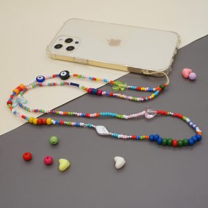 Κολιέ Λουράκι Κινητού Phone Strap Jewelry 80cm Colorful Butterfly