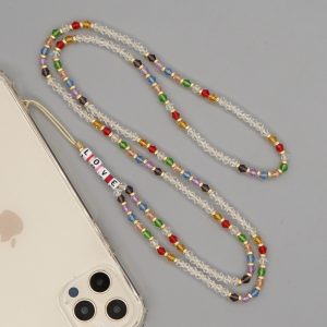 Κολιέ Λουράκι Κινητού Phone Strap Jewelry 82cm Crystal Love