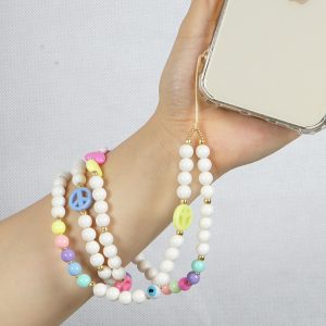 Κολιέ Λουράκι Κινητού Phone Strap Jewelry 80cm Colorful Peace