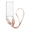 Θήκη Σιλικόνης με Strap Sonique Armor Clear Apple iPhone 11 Ροζ