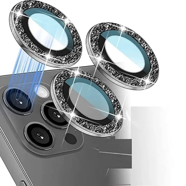 Oem Τζαμάκι Κάμερας Strass Frame Για Apple iPhone 13 Pro Max 6.7" / Apple iPhone 13 Pro 6.1" Μαύρο