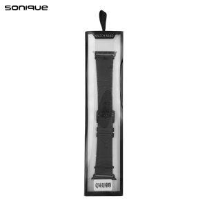 Λουράκι Δερμάτινο Hermes Leather Sonique για Apple Watch (42/44/45/49MM) Μαύρο