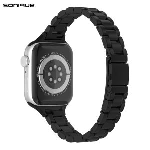 Λουράκι Stainless Steel Slim Bracelet Sonique Classic για Apple Watch (42/44/45/49MM) Μαύρο