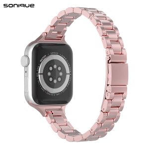 Λουράκι Stainless Steel Slim Bracelet Sonique Classic για Apple Watch (42/44/45/49MM) Ροζ Χρυσό