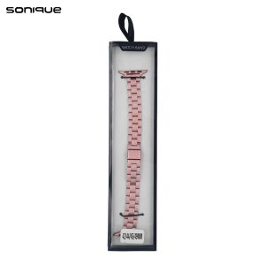 Λουράκι Stainless Steel Slim Bracelet Sonique Classic για Apple Watch (42/44/45/49MM) Ροζ Χρυσό